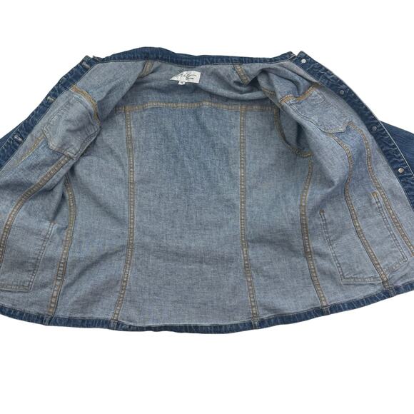 Eric New York Vintage Cotton Stretch Pockets Denim Jacket Women's Size 14 - Picture 4 of 6
